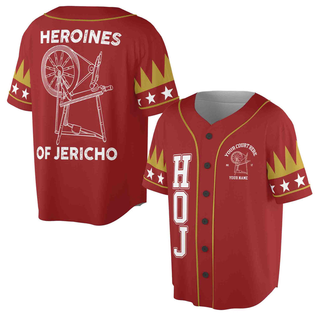 Custom Name Court Heroines of Jericho HOJ OES Baseball Jersey S-5XL