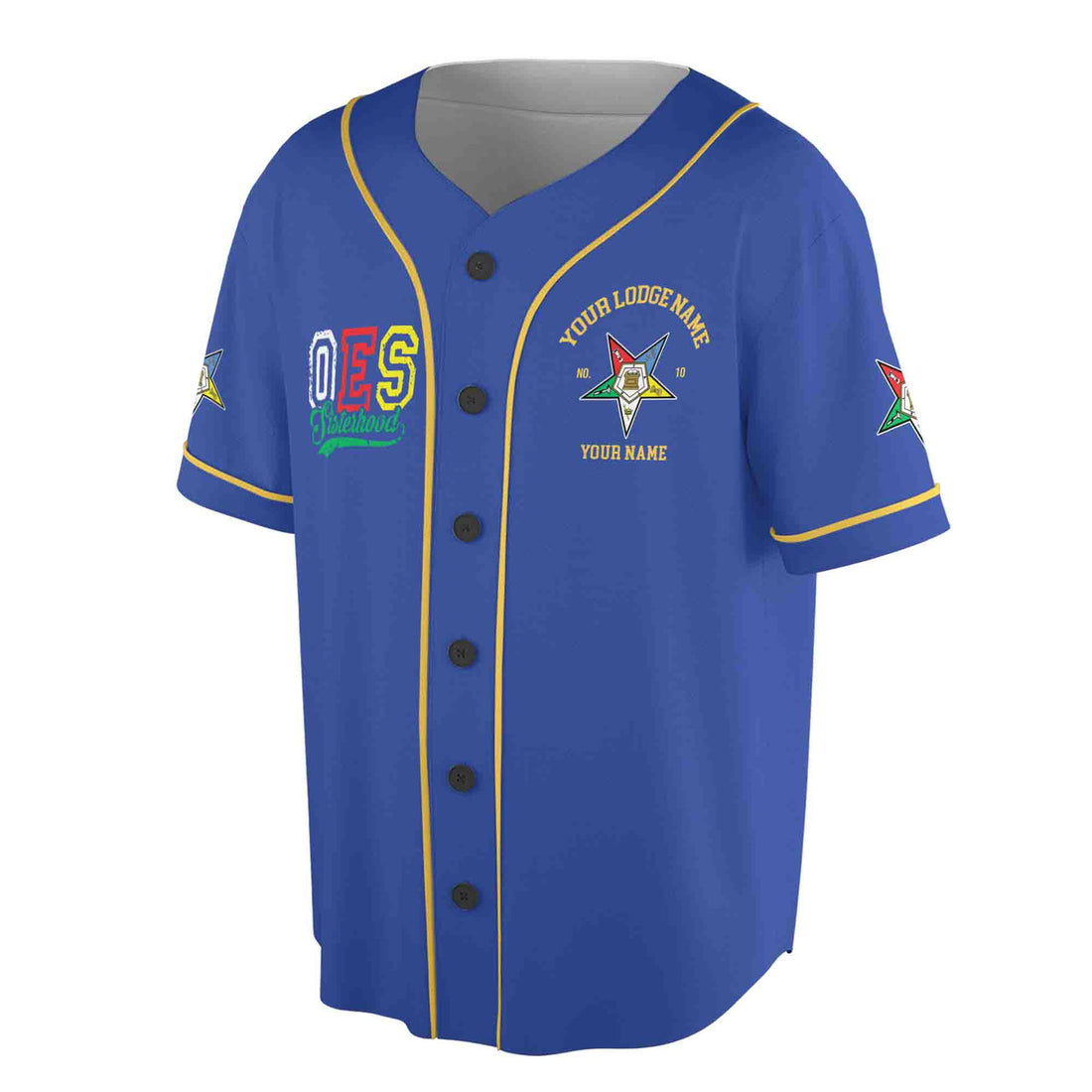 Custom Name Chapter Name OES Sisters In Service Unisex Baseball Jersey S-5XL