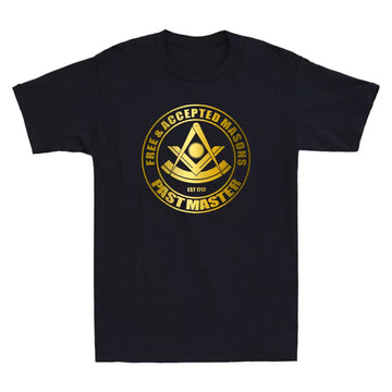 Masonic Past Master Jewel F & AM Square &Compass Freemason Novelty Men's T-Shirt