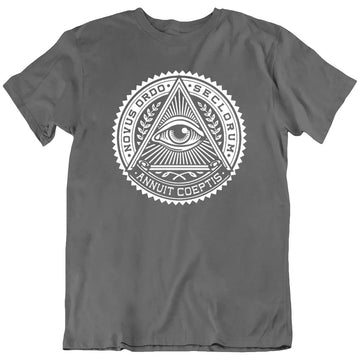 Freemason Symbol Illuminati Eye Pyramid Novus Ordo Seclorum T-Shirt Tee Gift New