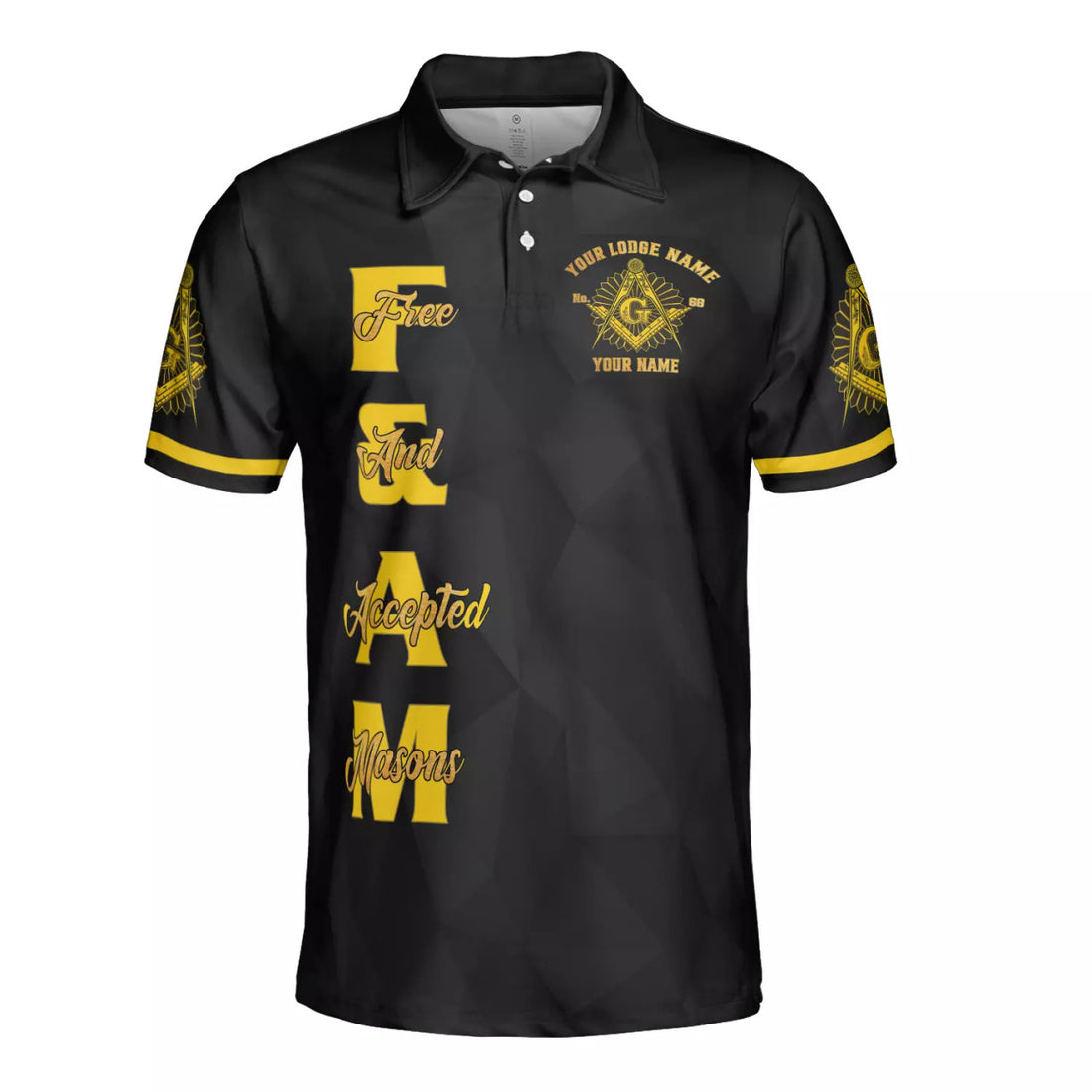 Custom Lodge Name Number F&AM Masonic Freemasonry 3D Polo Shirt S-5XL