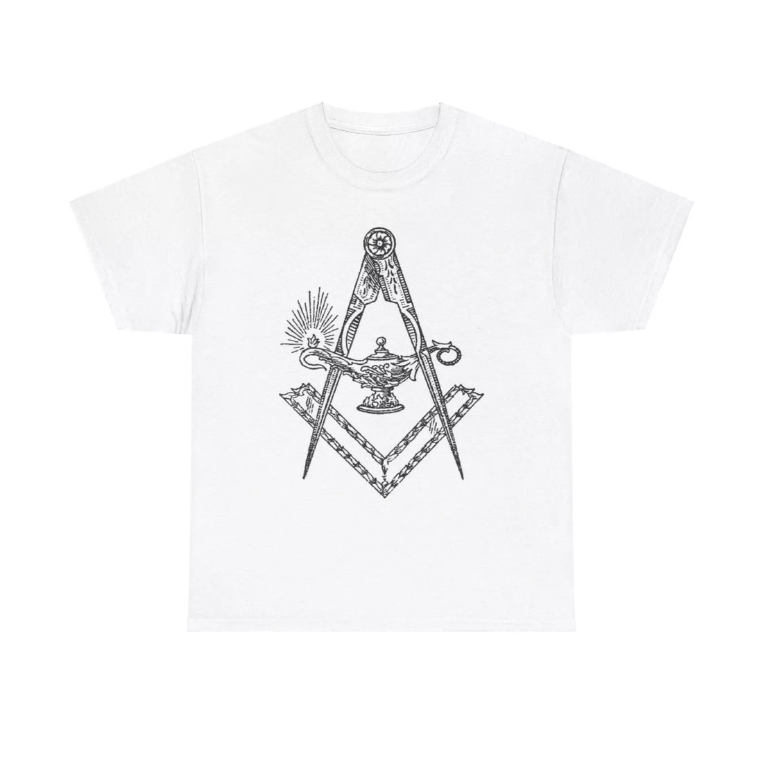Compass Square Lamp Freemason Symbol T-Shirt - masonic esoteric occult knowledge
