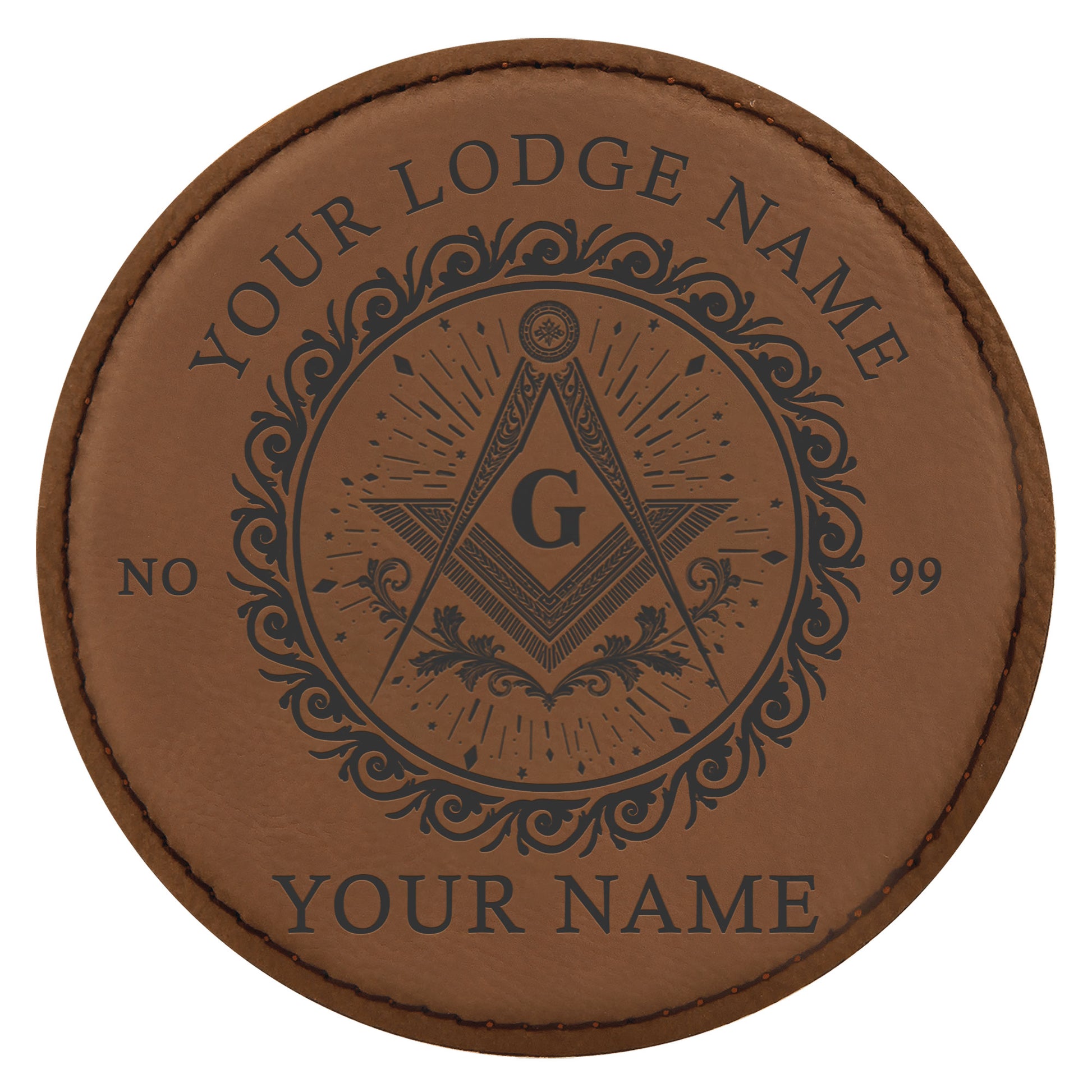 Customized Masonic Vines Stars Pattern Coaster, Freemason Lodge Gift - FUKAMASONIC