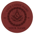Customized Masonic Vines Stars Pattern Coaster, Freemason Lodge Gift - FUKAMASONIC