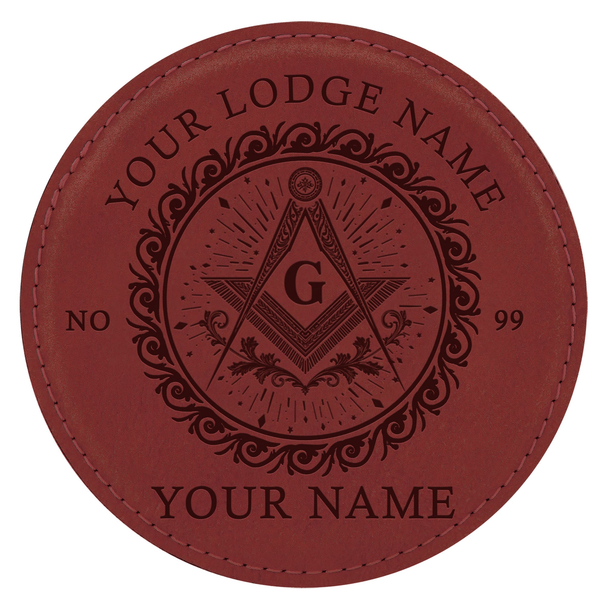Customized Masonic Vines Stars Pattern Coaster, Freemason Lodge Gift - FUKAMASONIC