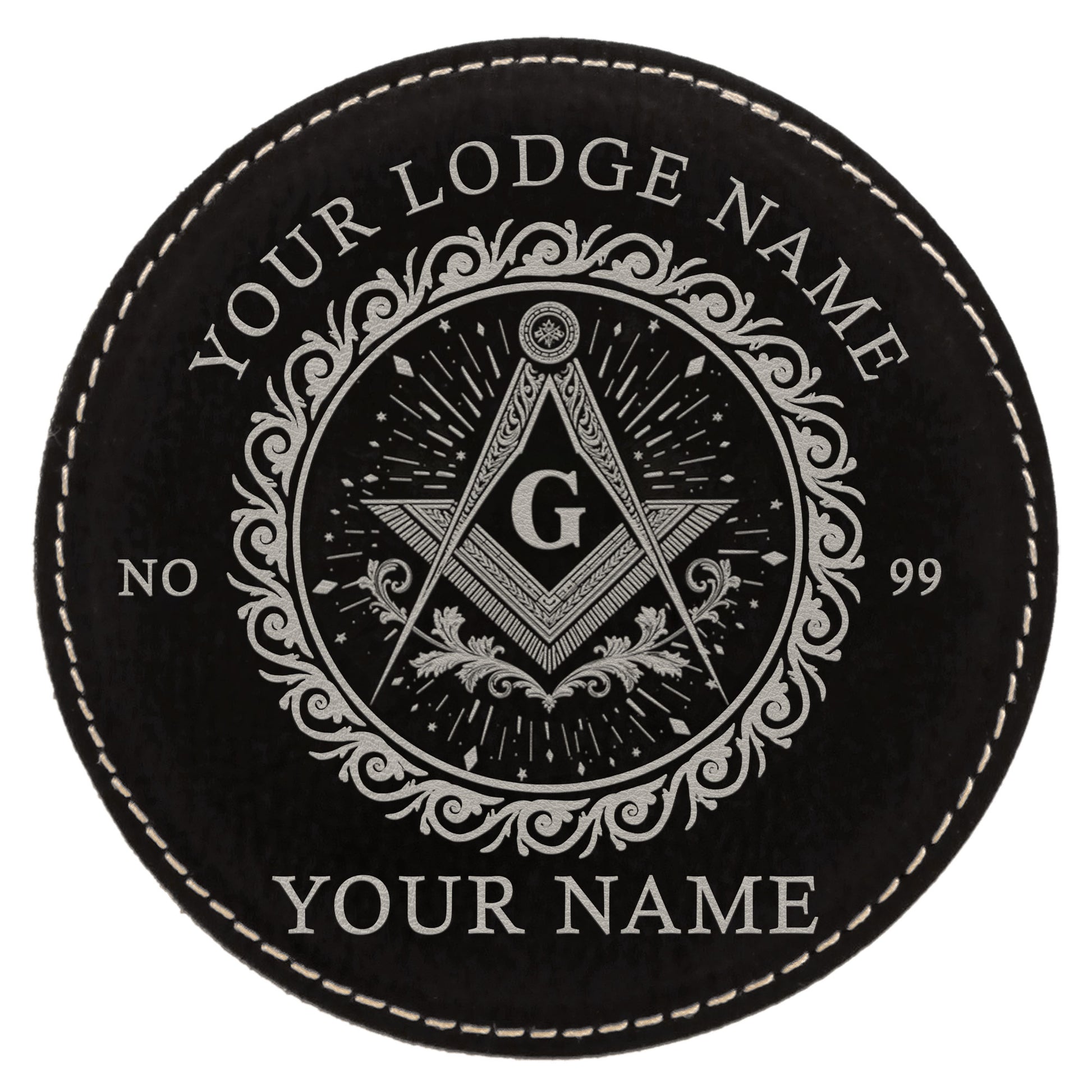 Customized Masonic Vines Stars Pattern Coaster, Freemason Lodge Gift - FUKAMASONIC
