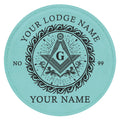 Customized Masonic Vines Stars Pattern Coaster, Freemason Lodge Gift - FUKAMASONIC