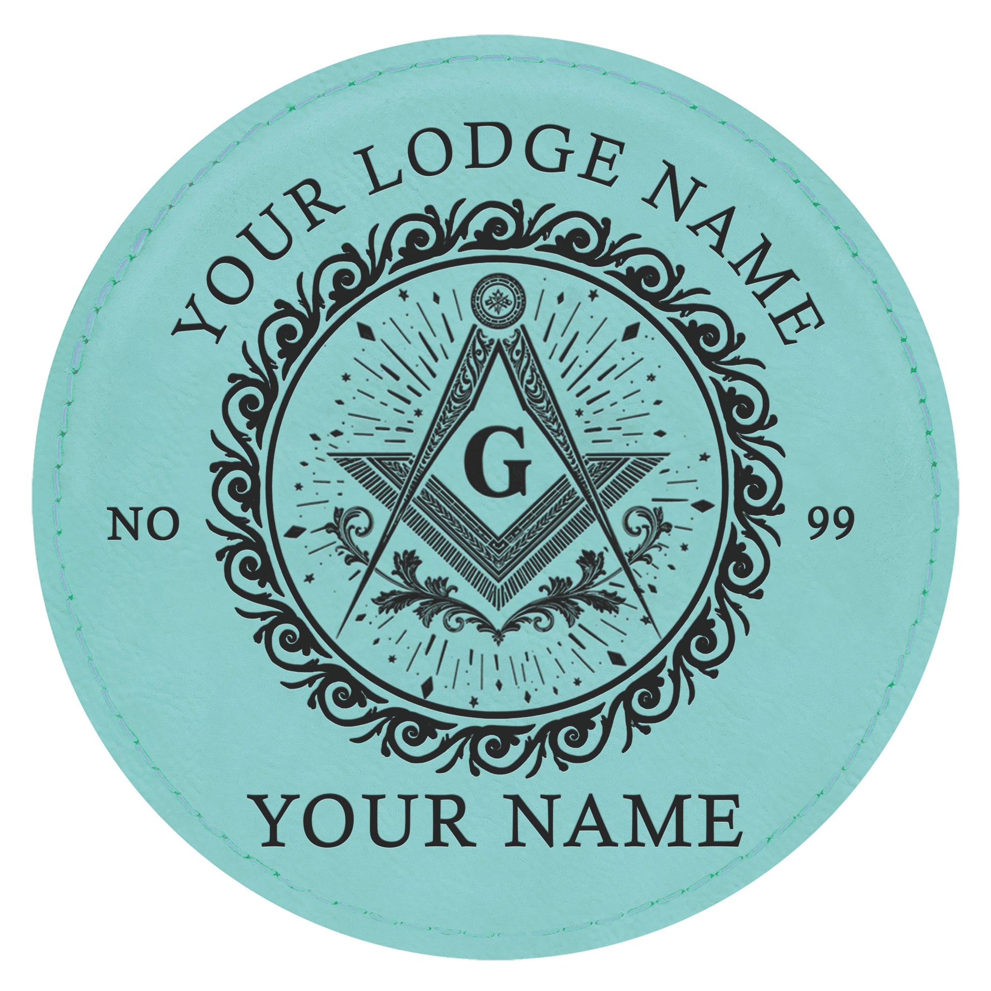 Customized Masonic Vines Stars Pattern Coaster, Freemason Lodge Gift - FUKAMASONIC