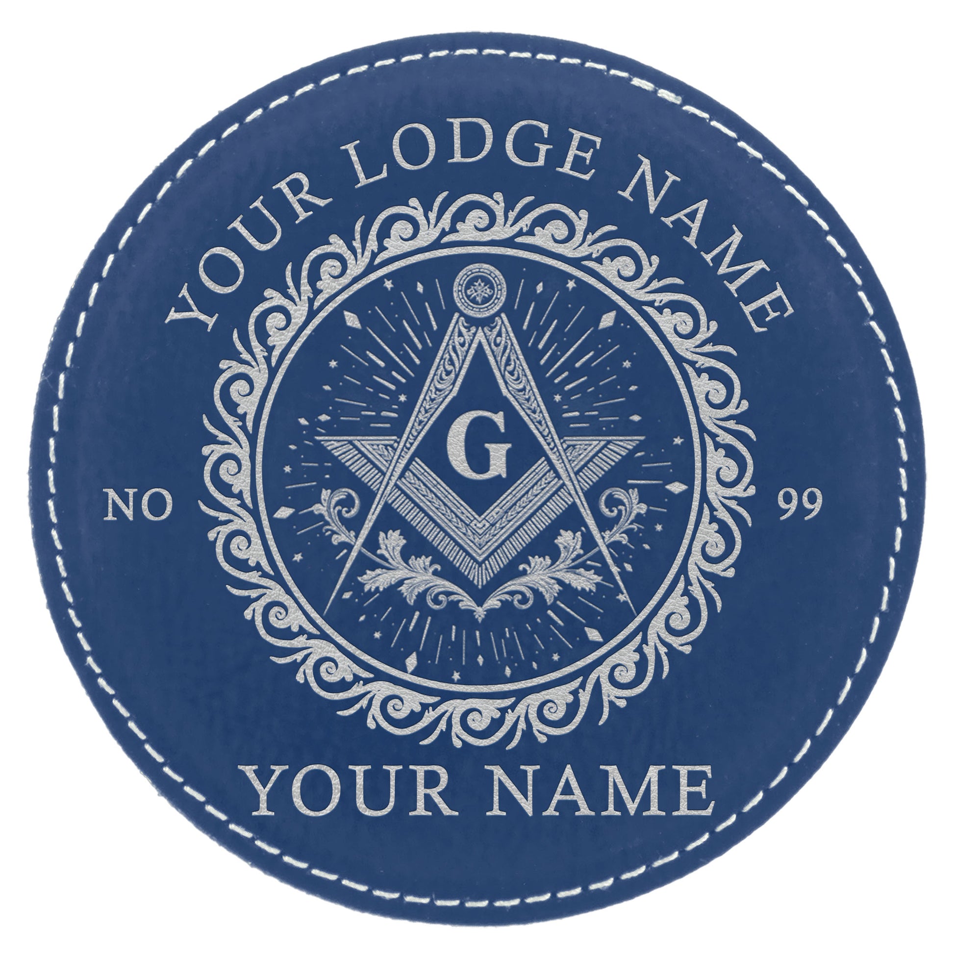 Customized Masonic Vines Stars Pattern Coaster, Freemason Lodge Gift - FUKAMASONIC