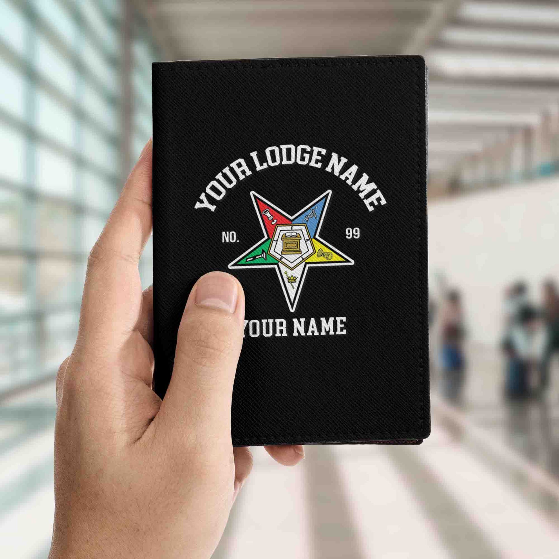 Custom Name OES Sistars Order Of The Eastern Star Leather Passport Holder - FUKAMASONIC