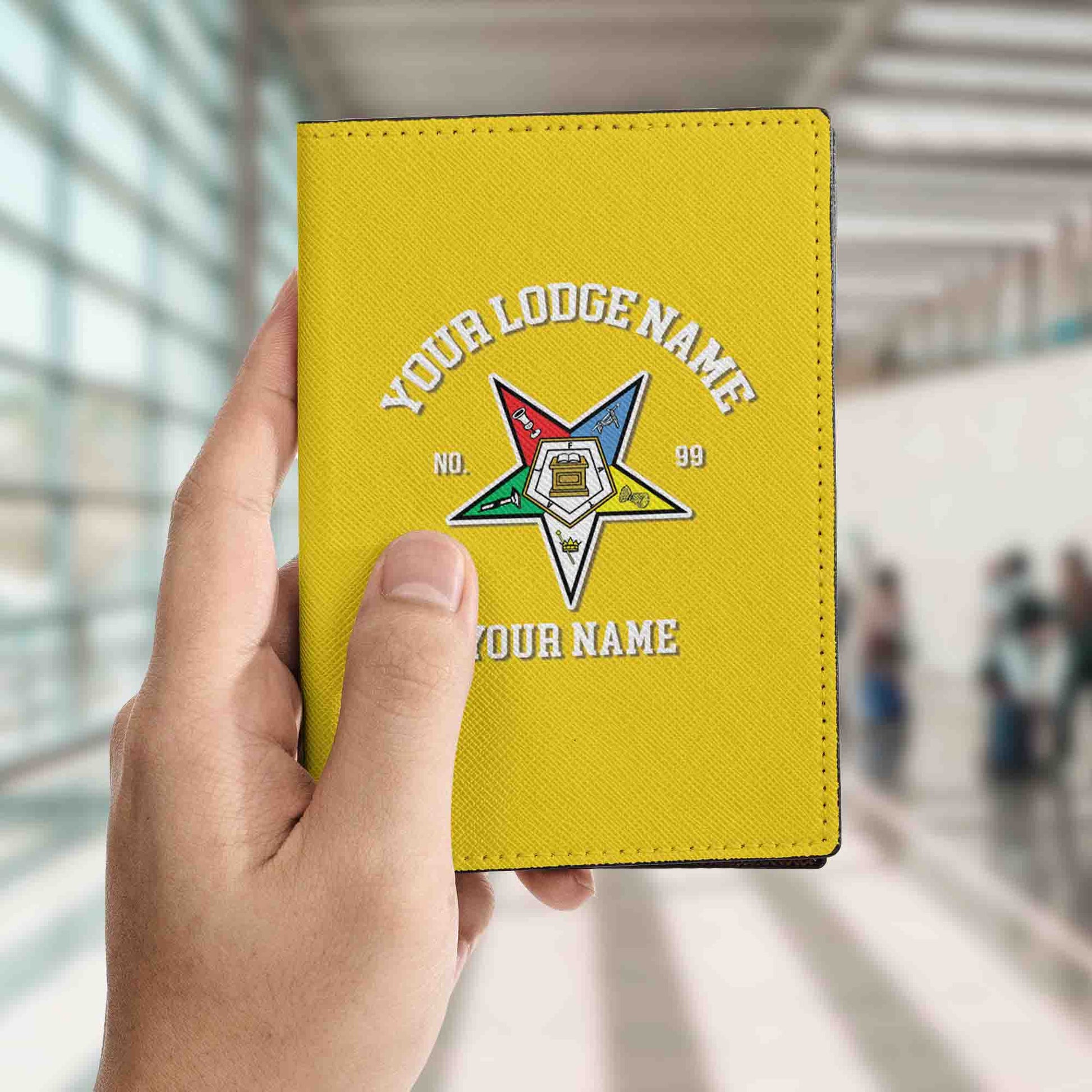 Custom Name OES Sistars Order Of The Eastern Star Leather Passport Holder - FUKAMASONIC