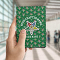 Custom Name OES Order Of The Eastern Star Leather Passport Holder - FUKAMASONIC