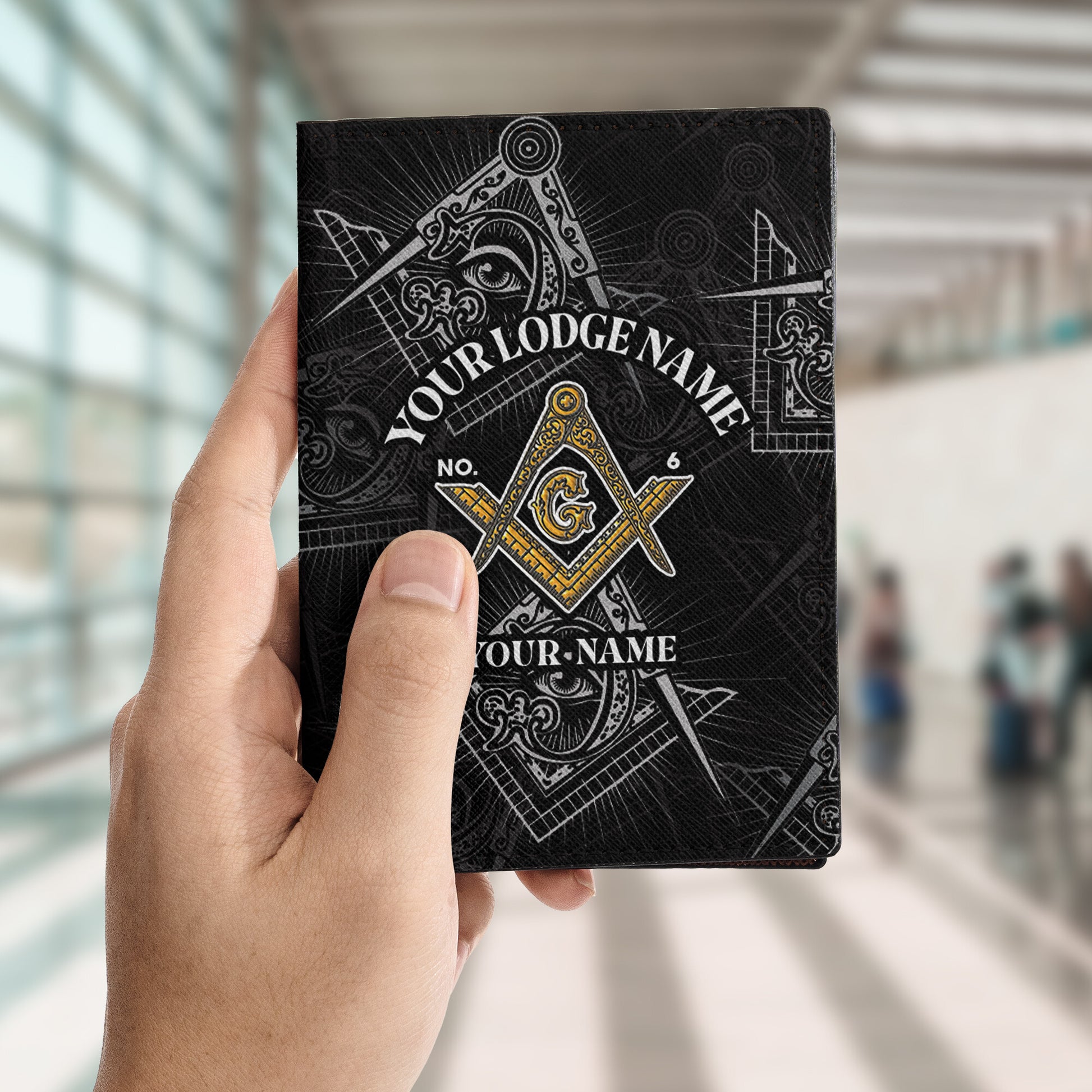 Customize Name Lodge Name Freemasonry Masonic Leather Passport Holder - FUKAMASONIC