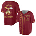Custom Name Number Temple Shriners Noble Freemason Burgundy Baseball Jersey S-5XL