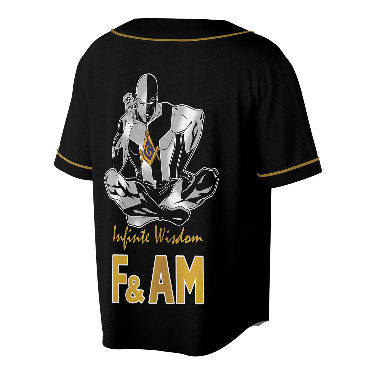 Custom Masonic Lodge, Name, Number PHA Freemason Infinite Wisdom F&AM 3D Baseball Jersey Size S-5XL - FUKAMASONIC