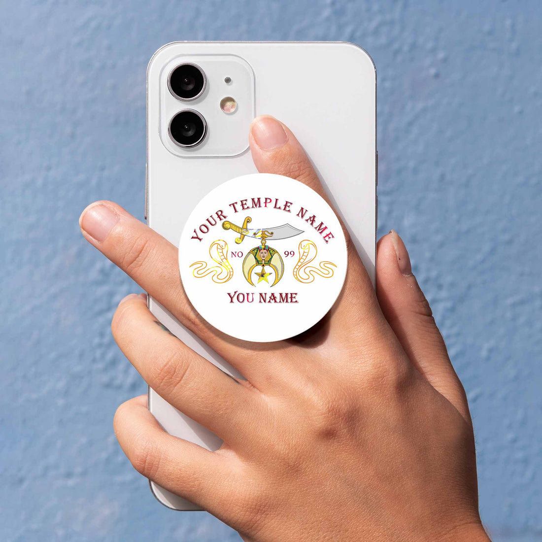 Customized Shriners Cobras Symbol Masonic Hologram PopSocket - FUKAMASONIC