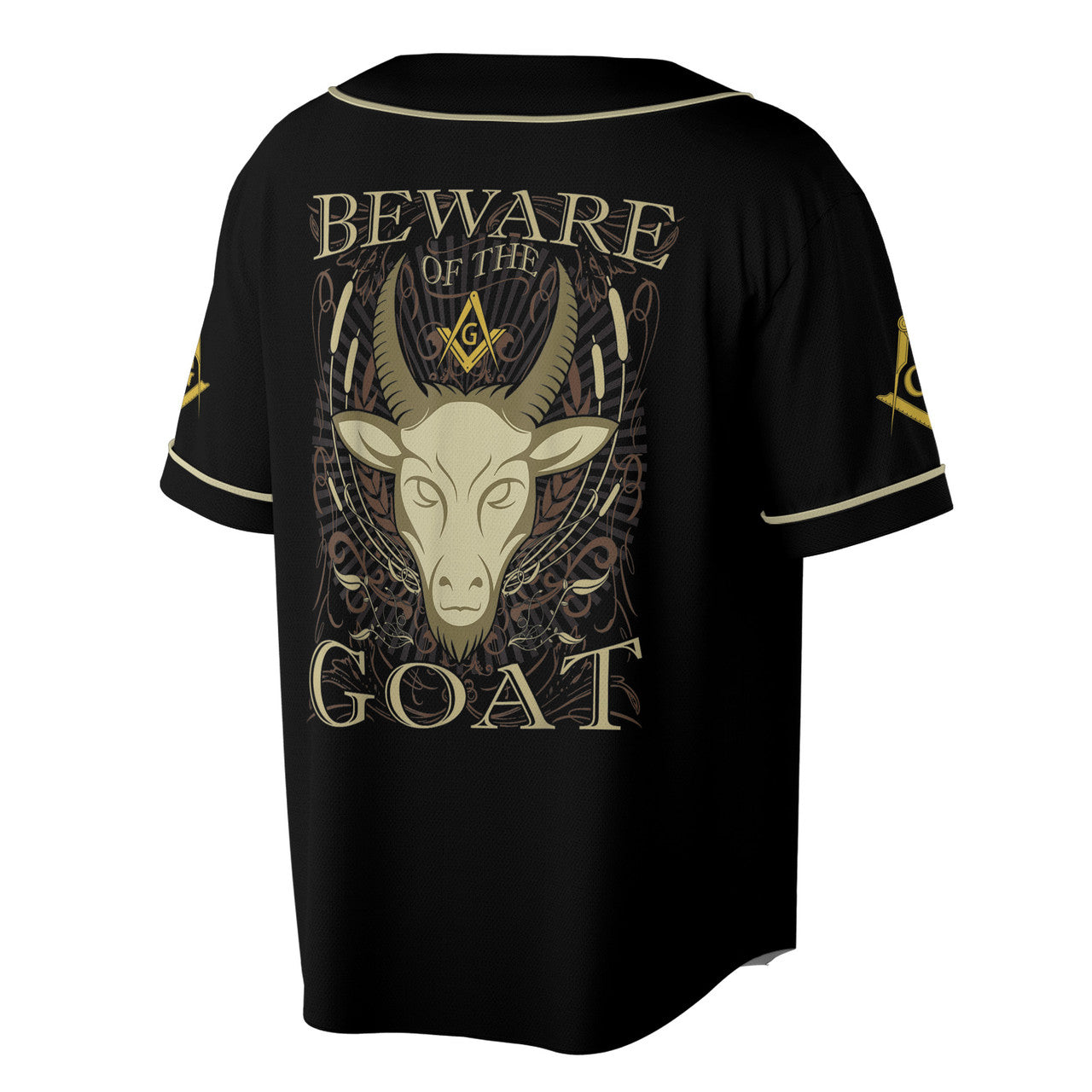 Masonic Beware Of The Goat Funny Freemason Baseball Jersey S-5XL - FUKAMASONIC