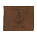 Customized Masonic Master Mason Symbol Leatherette Bifold Wallet - FUKAMASONIC