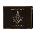 Customized Masonic Master Mason Symbol Leatherette Bifold Wallet - FUKAMASONIC