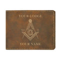 Customized Masonic Master Mason Symbol Leatherette Bifold Wallet - FUKAMASONIC