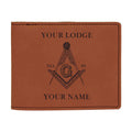 Customized Masonic Master Mason Symbol Leatherette Bifold Wallet - FUKAMASONIC