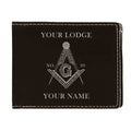 Customized Masonic Master Mason Symbol Leatherette Bifold Wallet - FUKAMASONIC