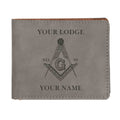 Customized Masonic Master Mason Symbol Leatherette Bifold Wallet - FUKAMASONIC