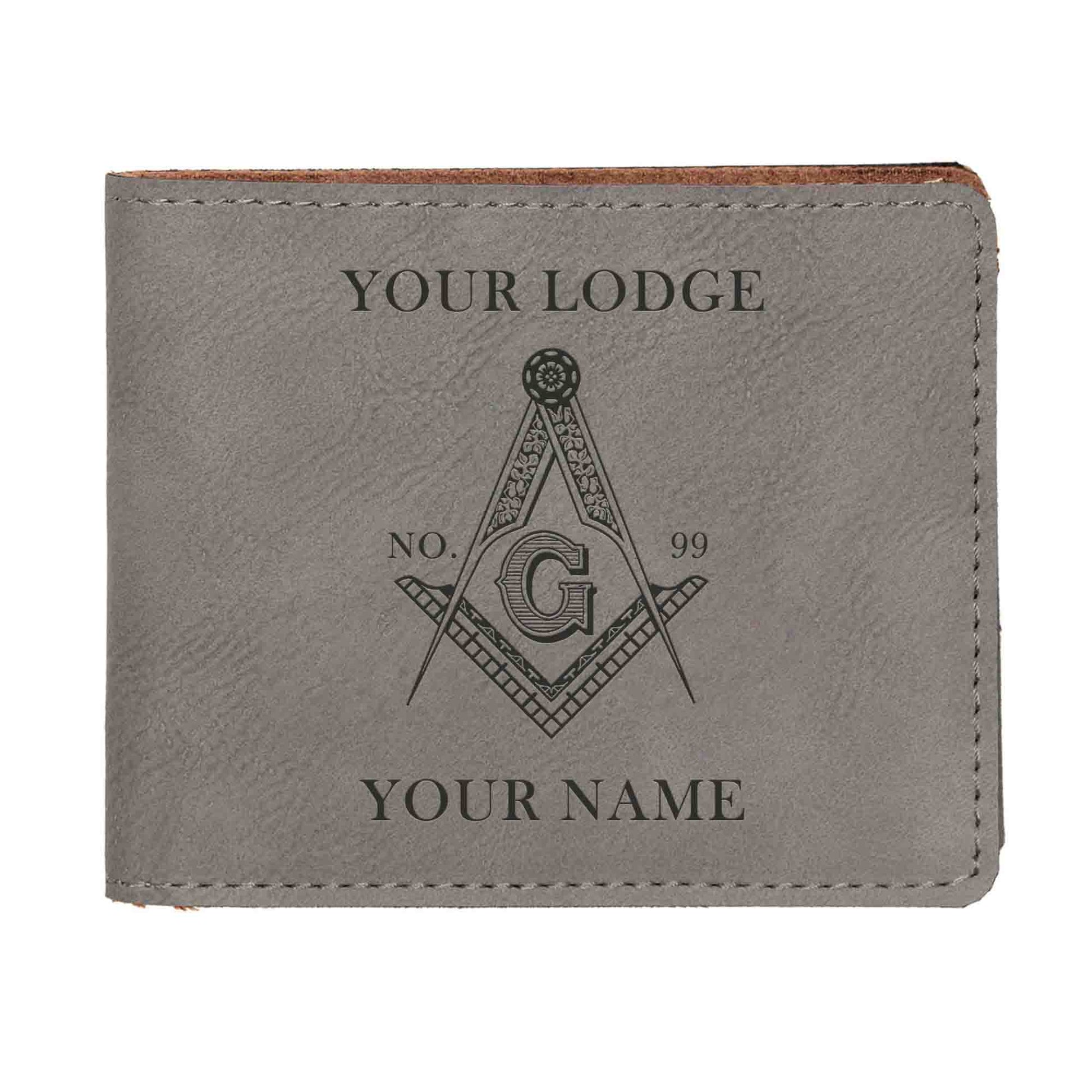 Customized Masonic Master Mason Symbol Leatherette Bifold Wallet - FUKAMASONIC