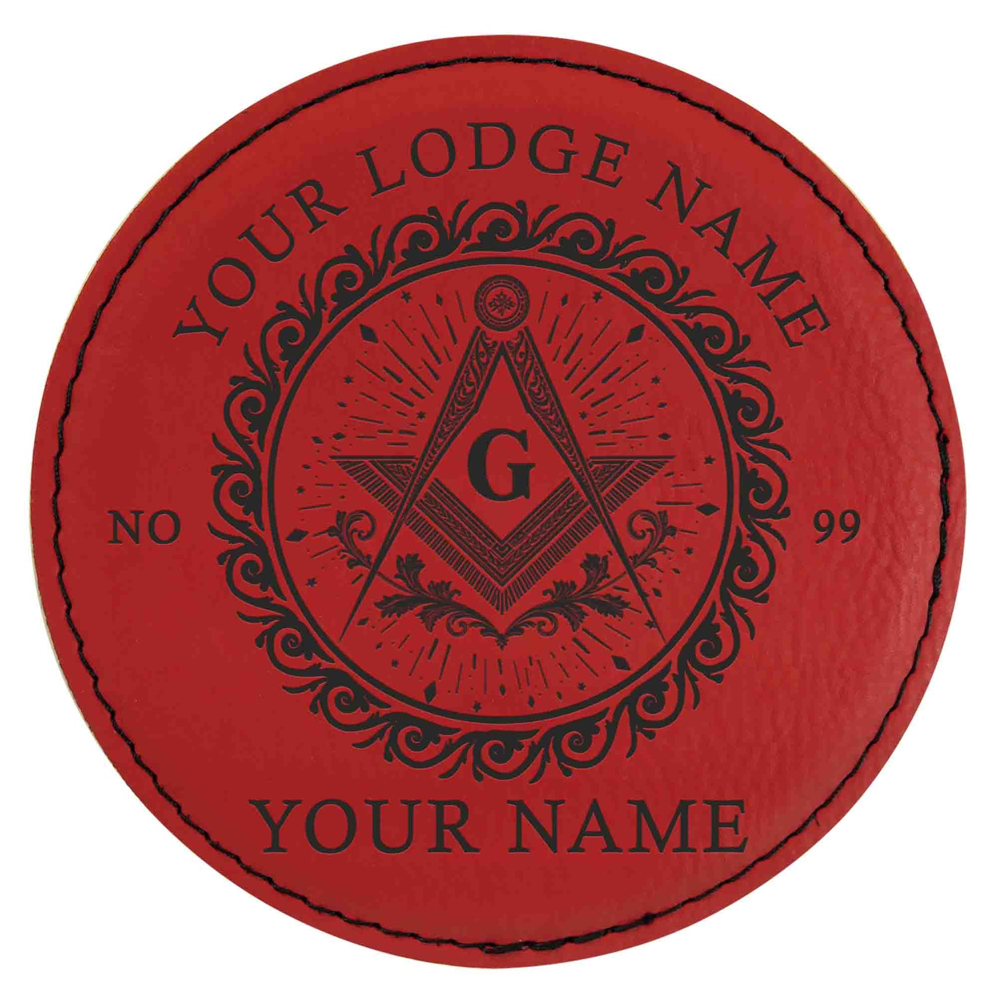 Customized Masonic Vines Stars Pattern Coaster, Freemason Lodge Gift - FUKAMASONIC