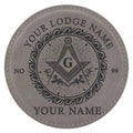 Customized Masonic Vines Stars Pattern Coaster, Freemason Lodge Gift - FUKAMASONIC