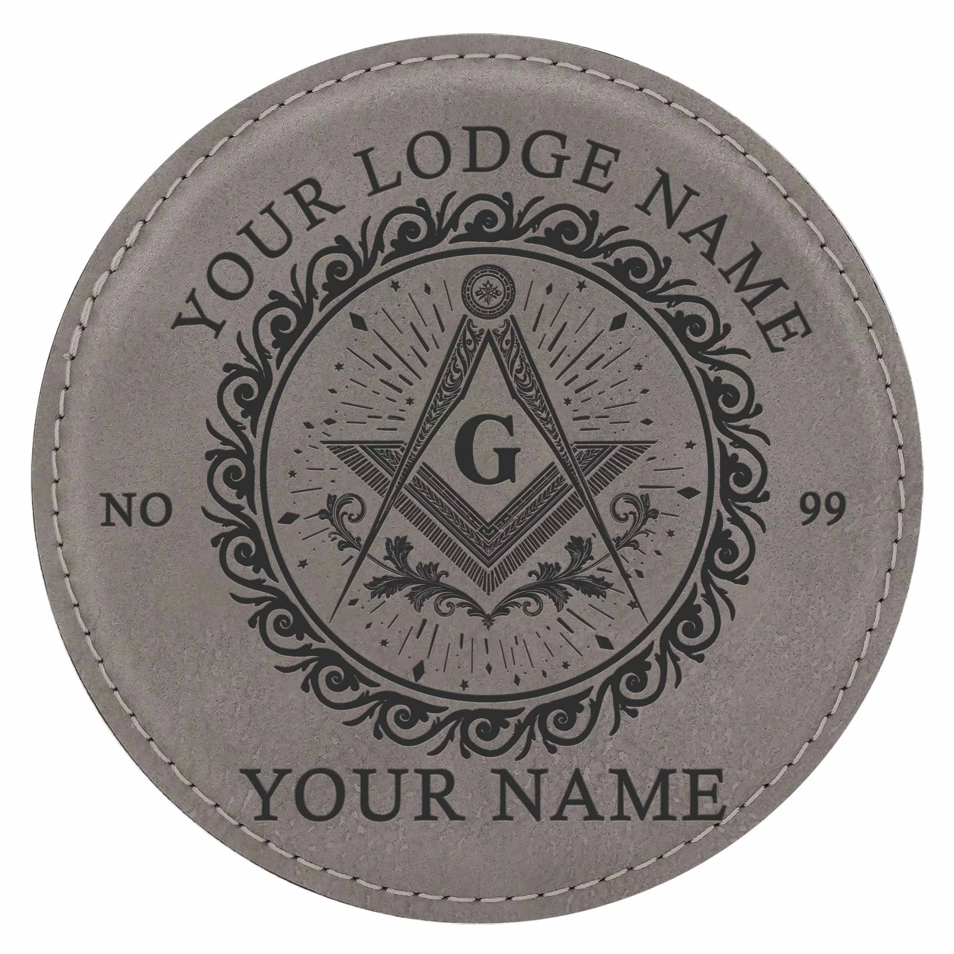 Customized Masonic Vines Stars Pattern Coaster, Freemason Lodge Gift - FUKAMASONIC