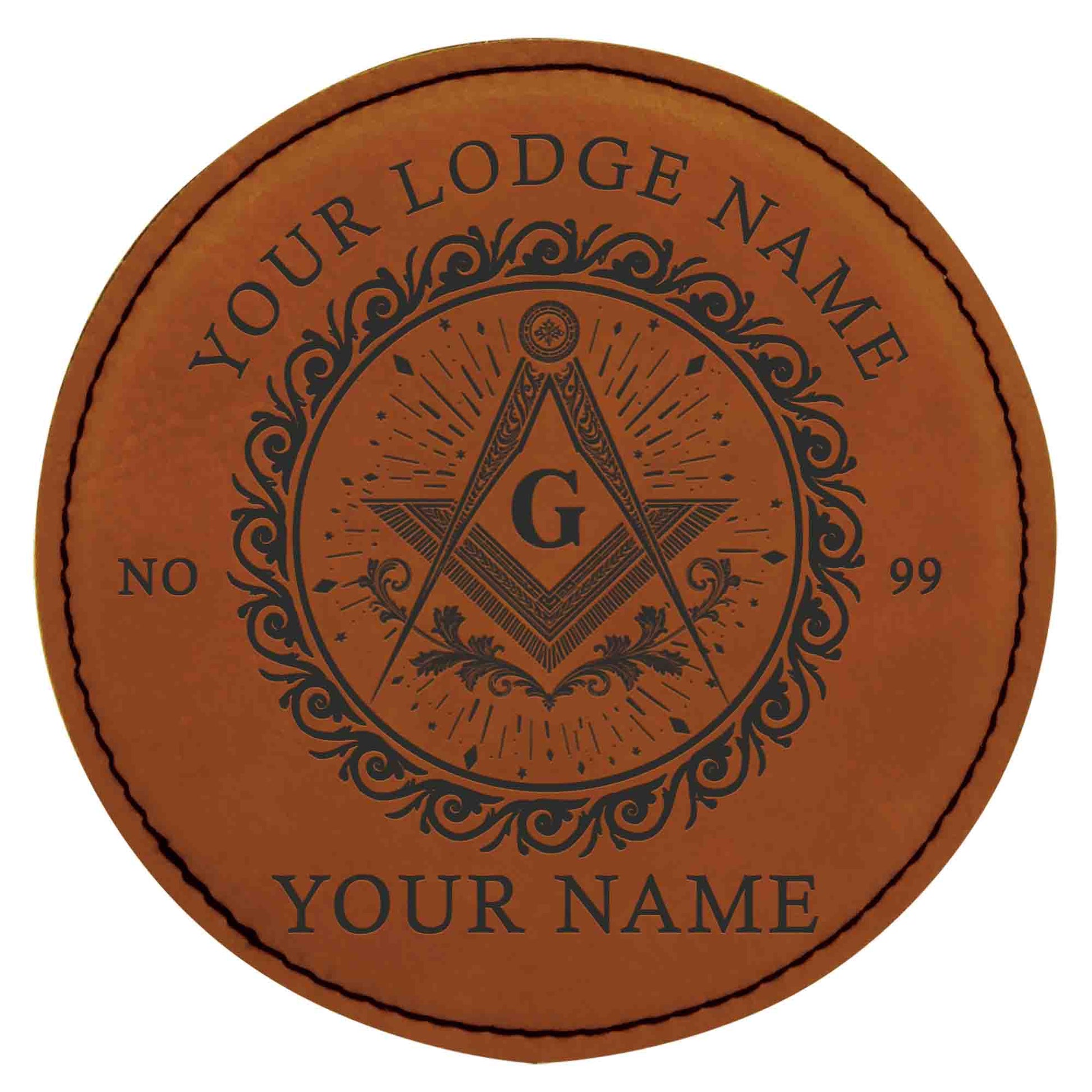 Customized Masonic Vines Stars Pattern Coaster, Freemason Lodge Gift - FUKAMASONIC