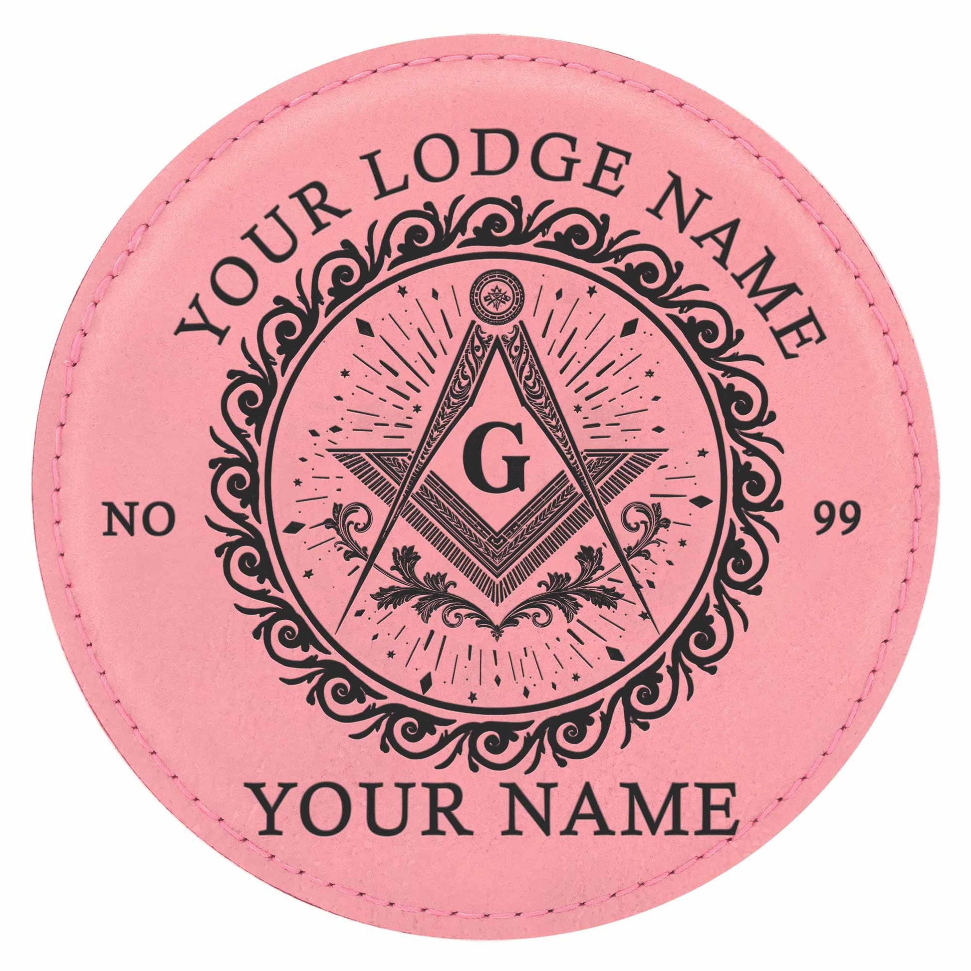 Customized Masonic Vines Stars Pattern Coaster, Freemason Lodge Gift - FUKAMASONIC