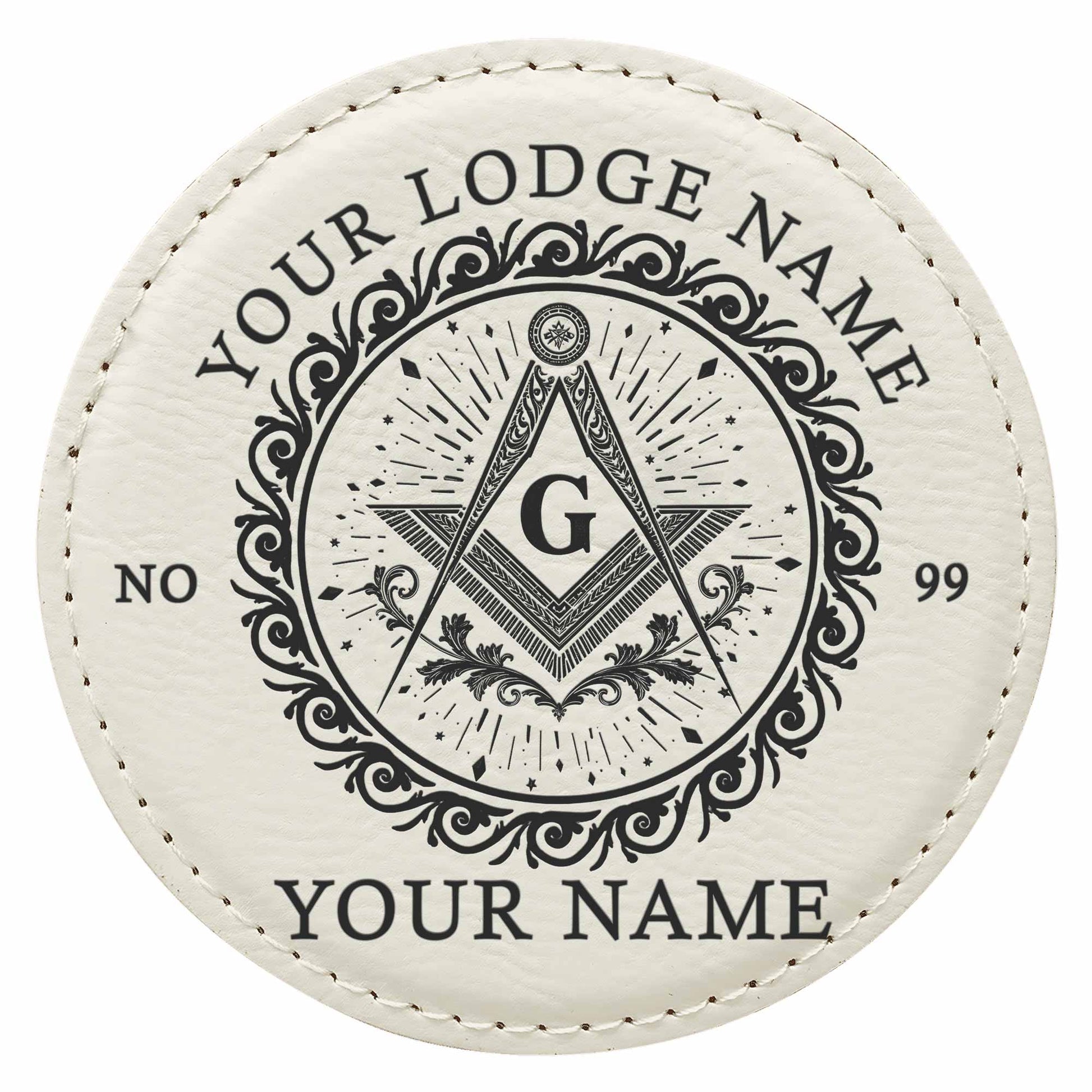 Customized Masonic Vines Stars Pattern Coaster, Freemason Lodge Gift - FUKAMASONIC