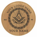 Customized Masonic Vines Stars Pattern Coaster, Freemason Lodge Gift - FUKAMASONIC