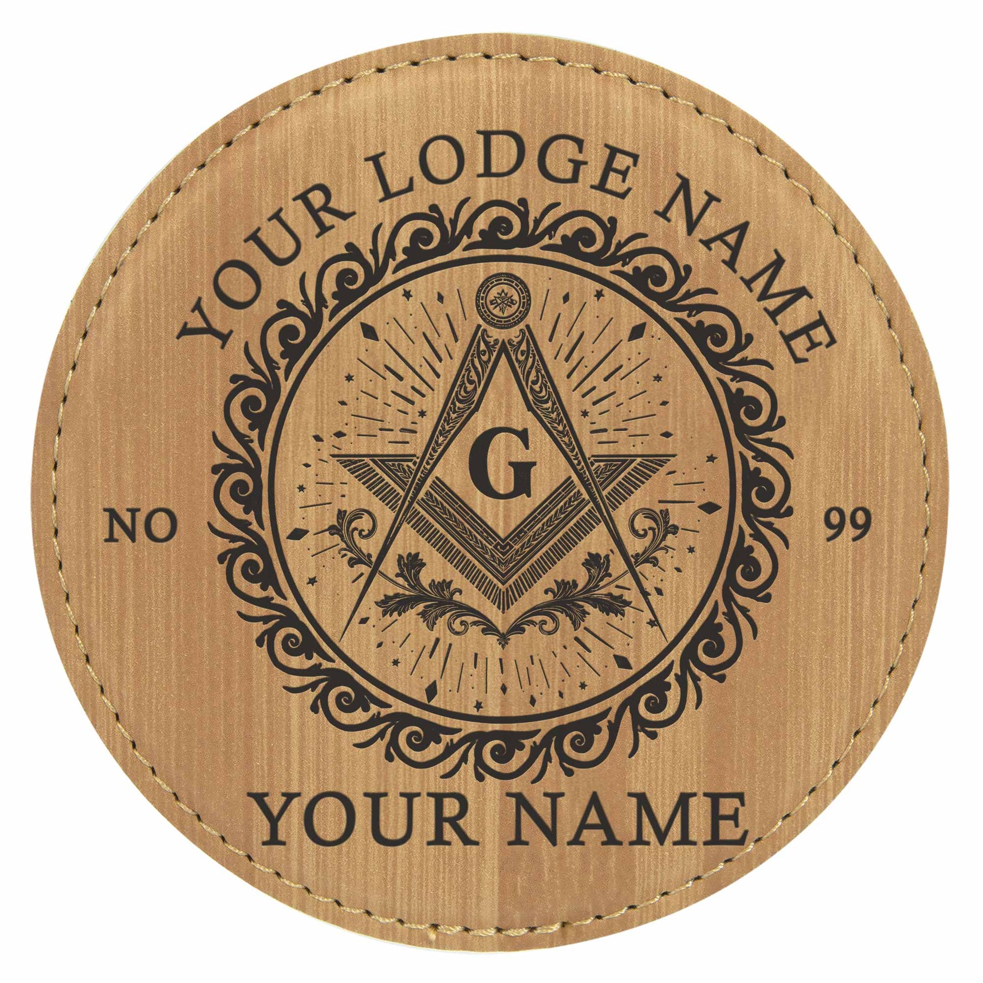 Customized Masonic Vines Stars Pattern Coaster, Freemason Lodge Gift - FUKAMASONIC