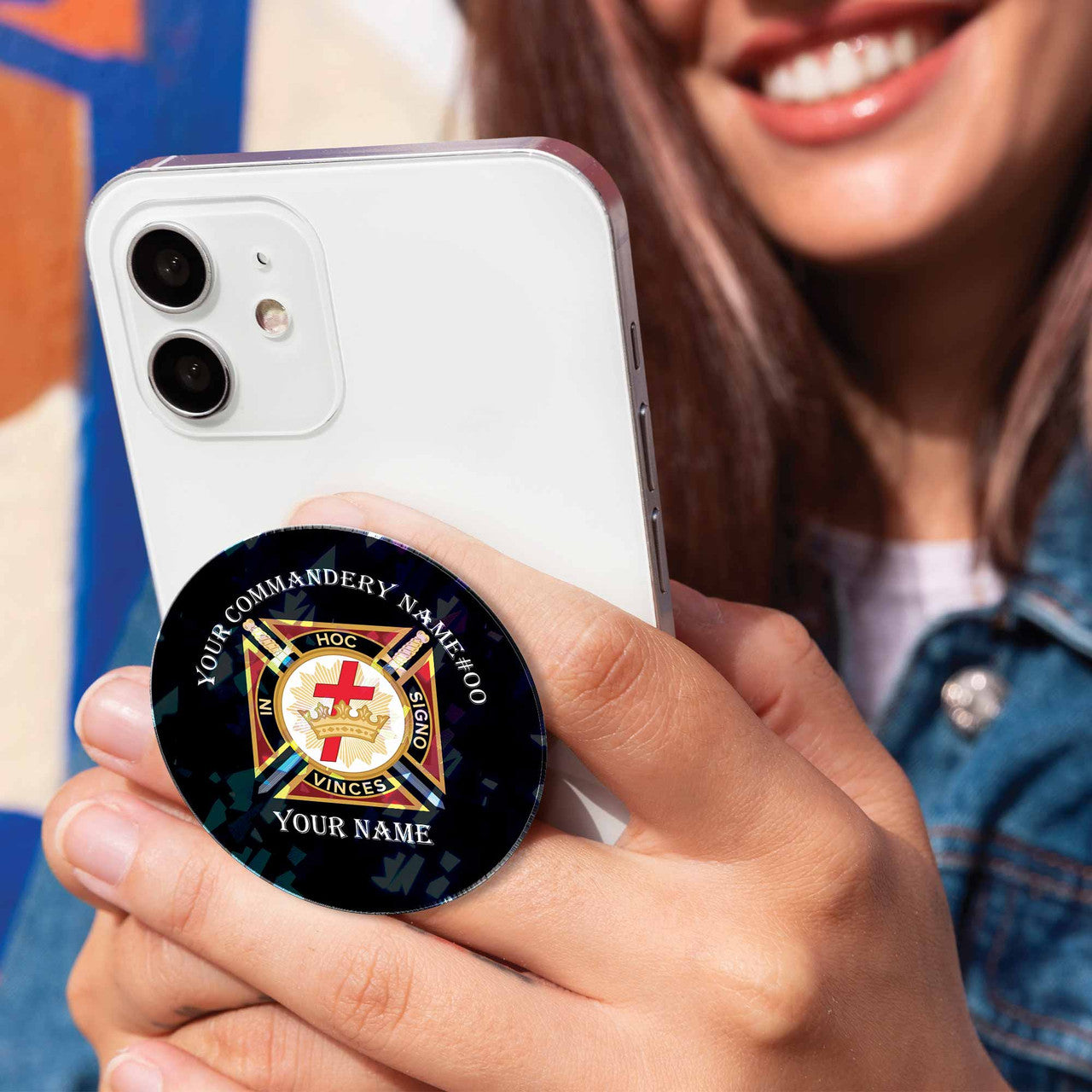 Customized Knights Templar Symbol Masonic Hologram PopSocket - FUKAMASONIC