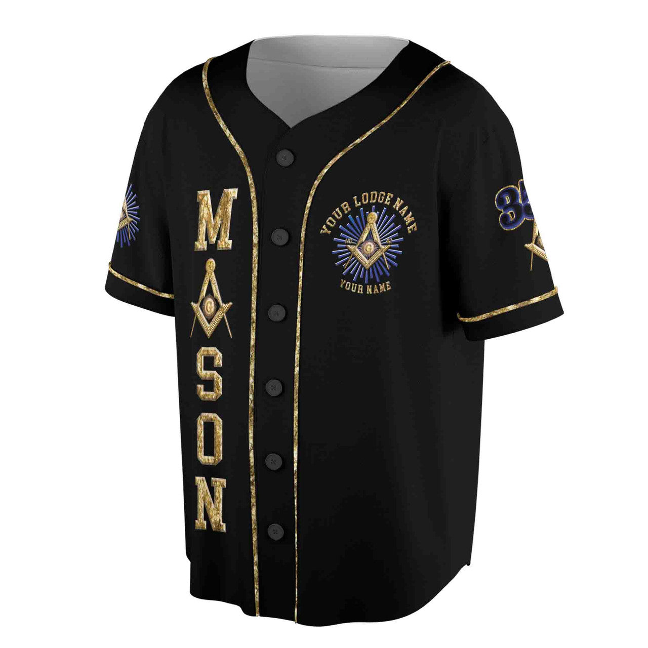 Freemason Symbol Custom Lodge Name Number 3D Baseball Jersey Size S-5XL - FUKAMASONIC
