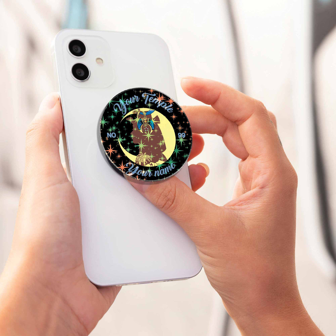 Customized Daughters of Sphinx Palm Tree Masonic PopSocket - FUKAMASONIC