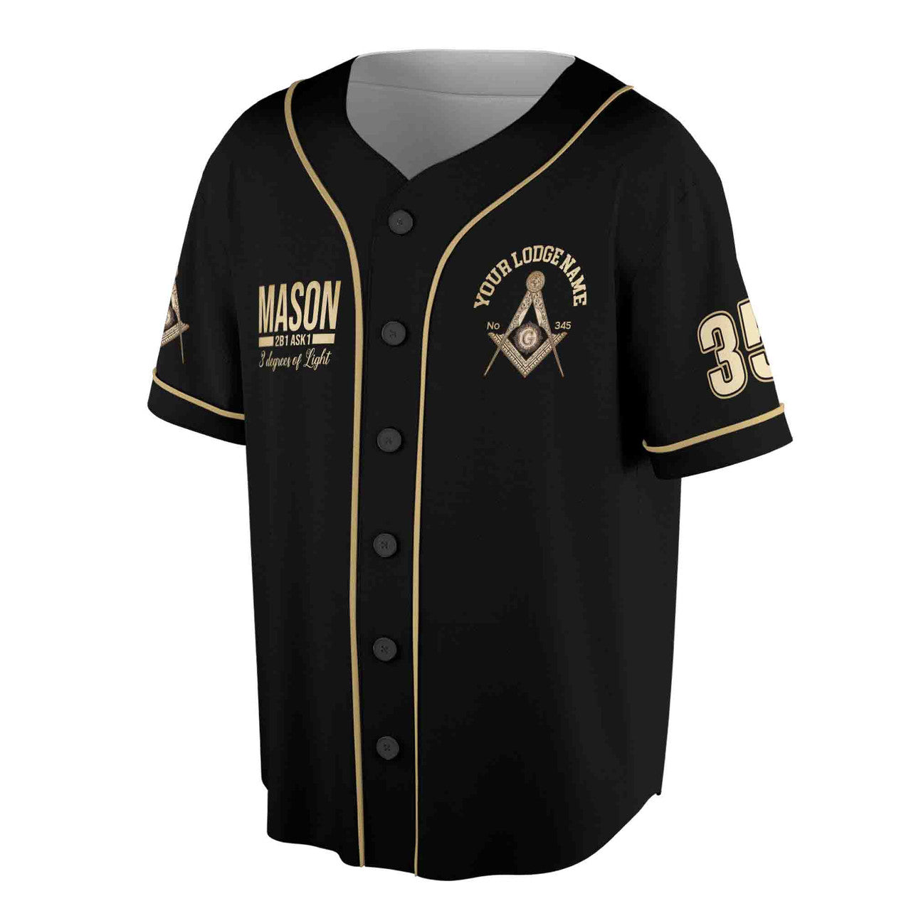Custom Name Freemasonry 2B1 Ask1 Mason 3D Baseball Jersey Size S-5XL - FUKAMASONIC