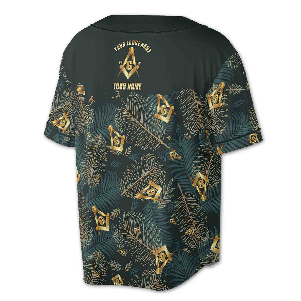 Customize Masonic Master Mason Tropical Palm Leafs Baseball Jersey S-5XL - FUKAMASONIC