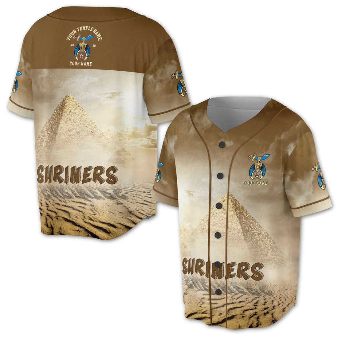 Personalized Egypt Desert Shrines Noble Baseball Jersey Shirt S-5XL