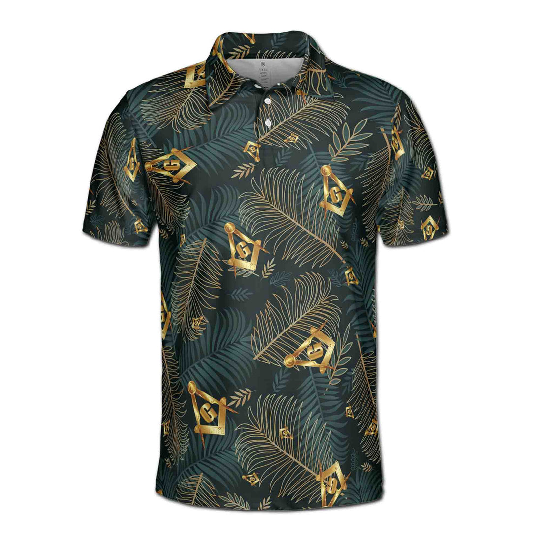 Customize Masonic Master Mason Tropical Palm Leafs Men's Polo Shirt S-5XL - FUKAMASONIC