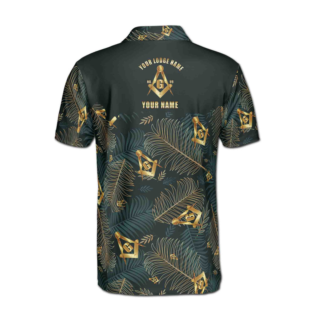 Customize Masonic Master Mason Tropical Palm Leafs Men's Polo Shirt S-5XL - FUKAMASONIC