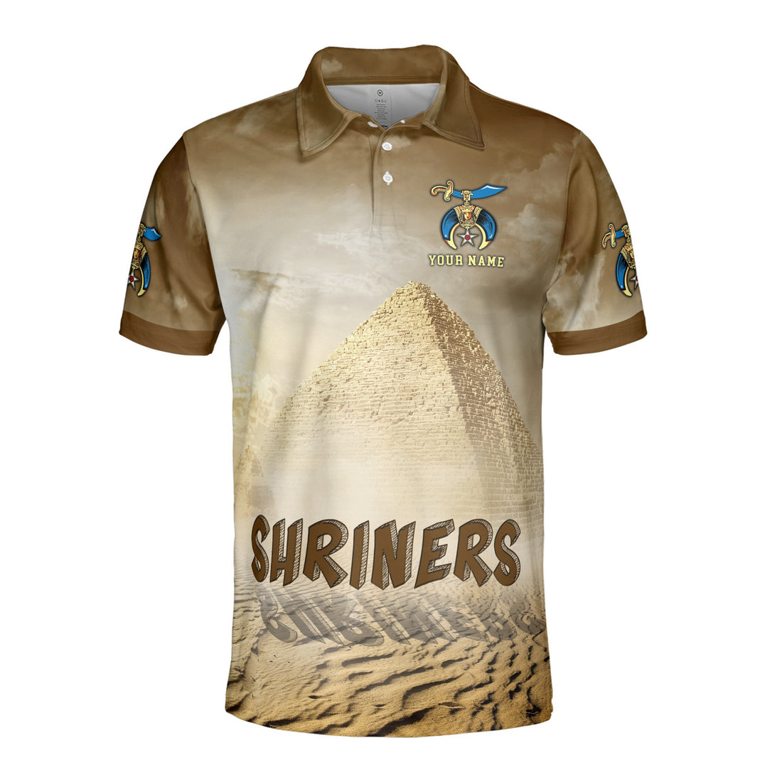 Personalized Egypt Desert Shrines Noble Men's Polo Shirt S-5XL - FUKAMASONIC