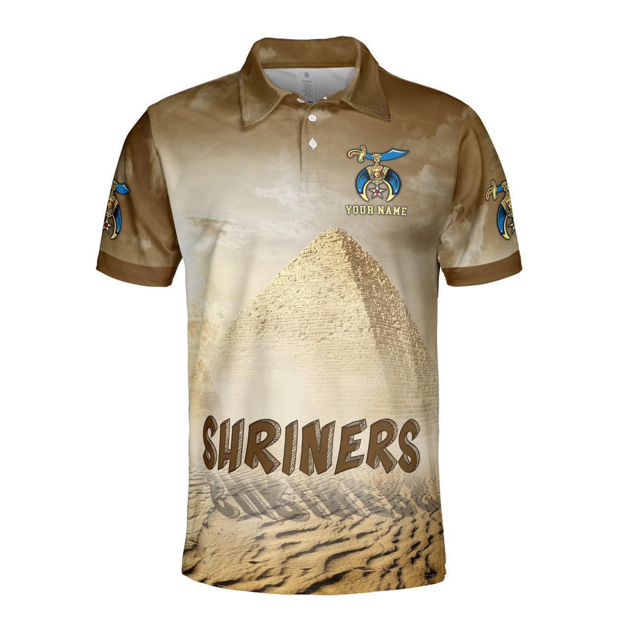 Personalized Egypt Desert Shrines Noble Men's Polo Shirt S-5XL - FUKAMASONIC