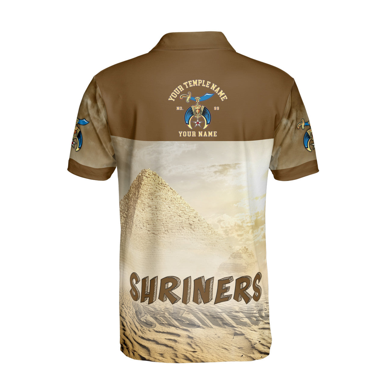 Personalized Egypt Desert Shrines Noble Men's Polo Shirt S-5XL - FUKAMASONIC