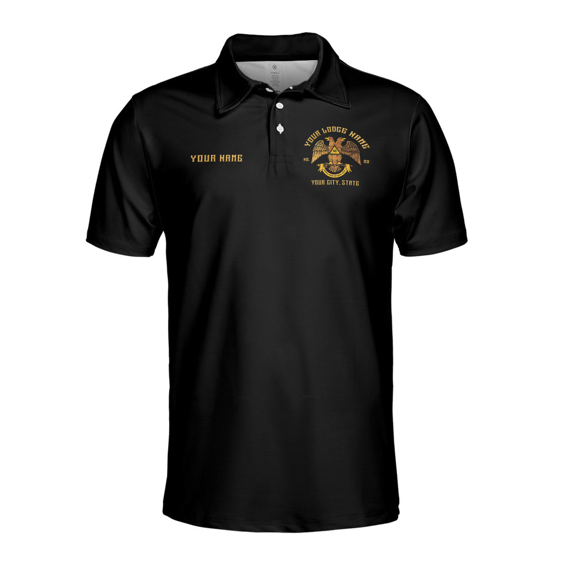 Personalized Scottish Rite 32 Wings Down Freemason Men's Polo Shirt S-5XL - FUKAMASONIC