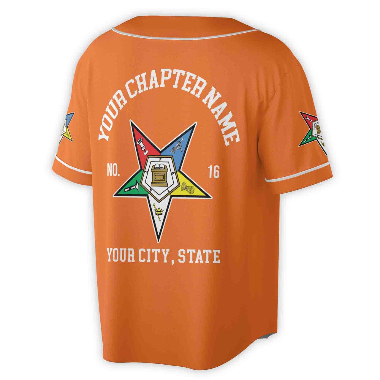 Custom Name Order of the Eastern Star OES Pentagon Down AF&AM Unisex Baseball Jersey S-5XL - FUKAMASONIC
