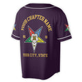 Custom Name Order of the Eastern Star OES Pentagon Down AF&AM Unisex Baseball Jersey S-5XL - FUKAMASONIC
